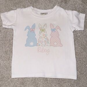 Riley personalized printed  3t short sleeve bunny shirt